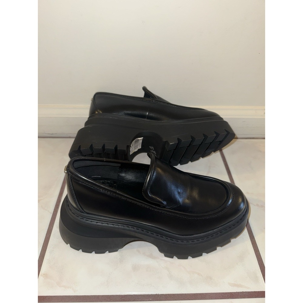 NWOB Michael Kors Black Shiloh Leather Loafers Platform Chunky Y2K Style Size 6M - Picture 8 of 15